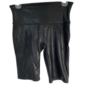 SPANX  Women's Bike Shorts Size Large shimmer activewear black onyx